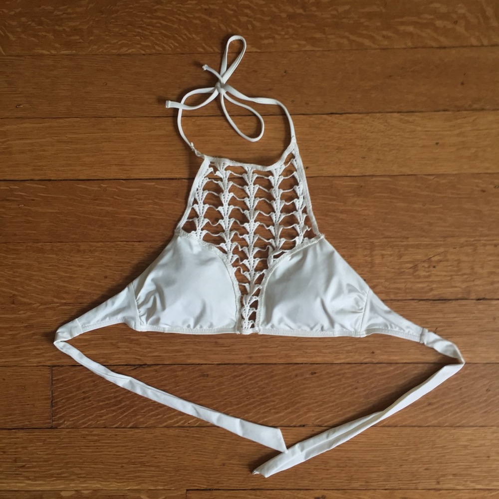 White Crochet Swimsuit Top